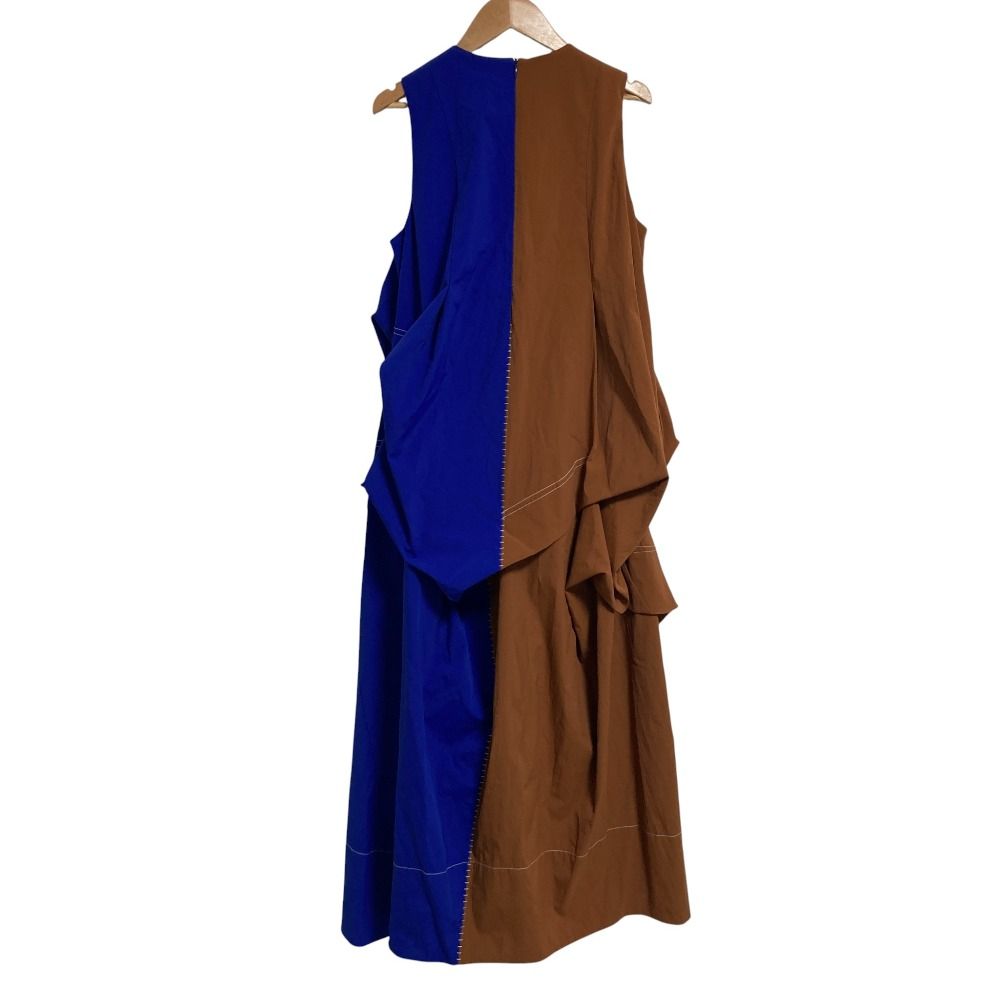 25 AW UN 3 D. アンスリード ステッチタック コクーンワンピース サイズ38 ブルー レディース 古着