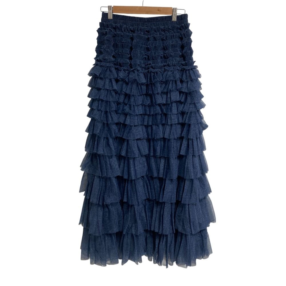 25SS Sov. DOUBLE STANDARD CLOTHING ソブ ダブル クロージング ティアードスカート 0302280251 サイズ38 インディゴ レディース 古着