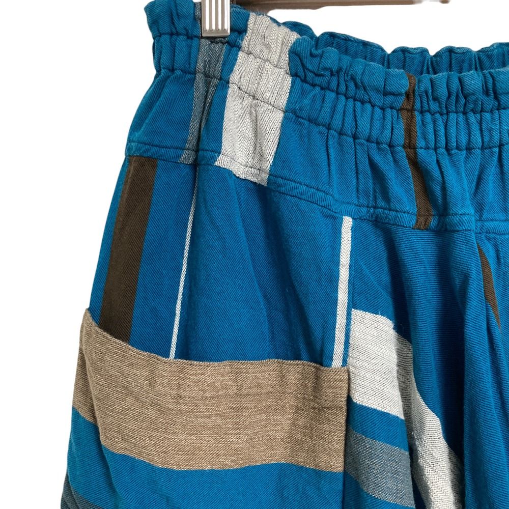 美品 tamaki niime 玉木新雌 タマキニイメ サルエルパンツ ブルー