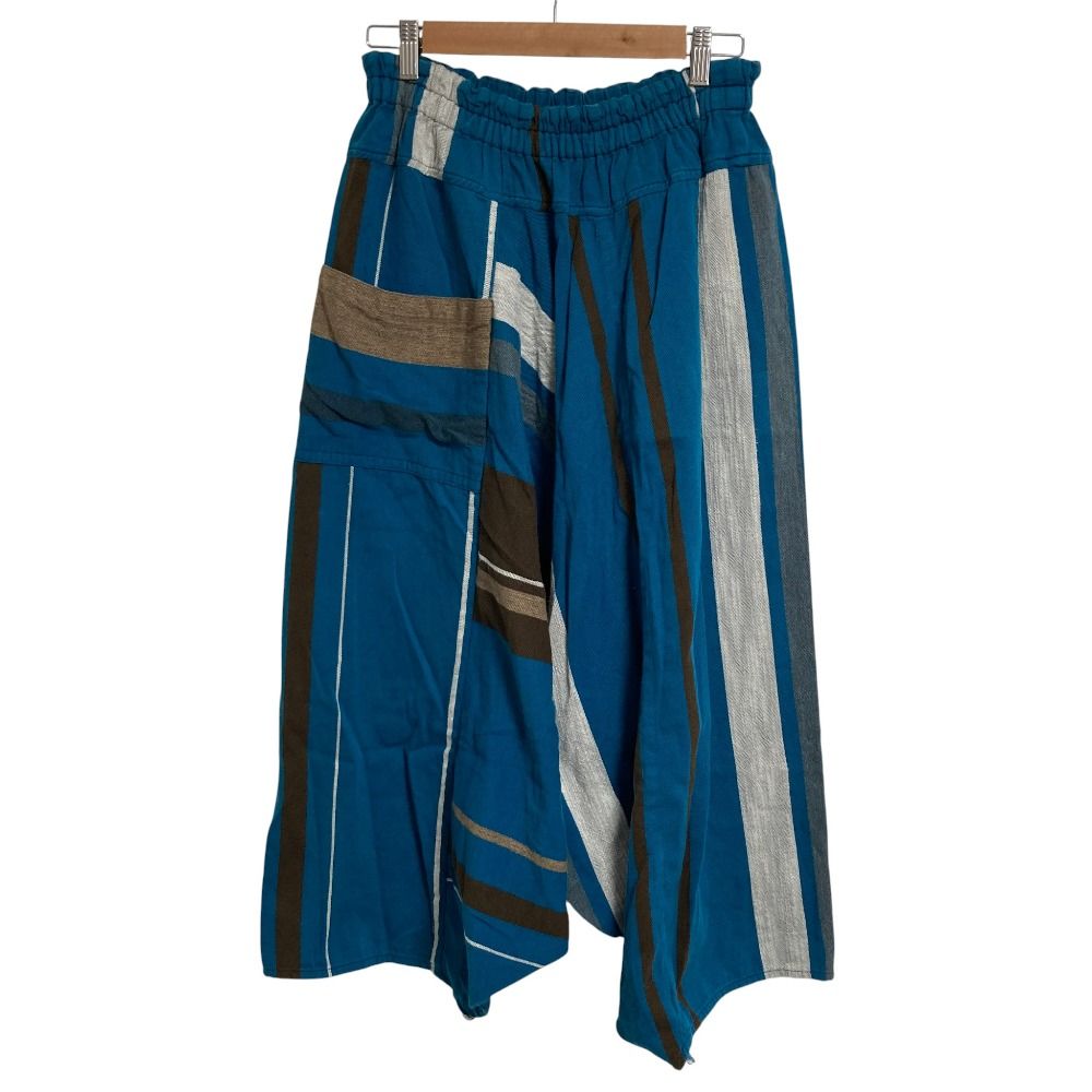 美品 tamaki niime 玉木新雌 タマキニイメ サルエルパンツ ブルー