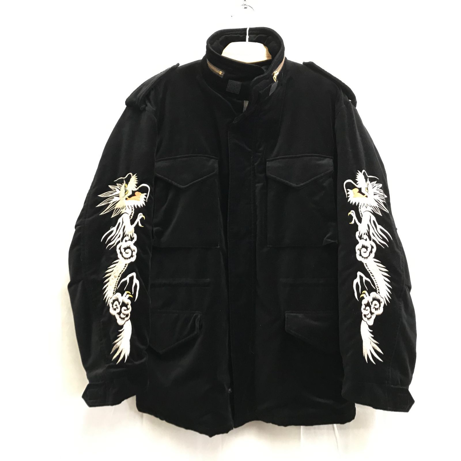 UNITED CARR バズリクソン ベロアジャケット 刺繍 UC11395 L ブラック メンズ ファッション