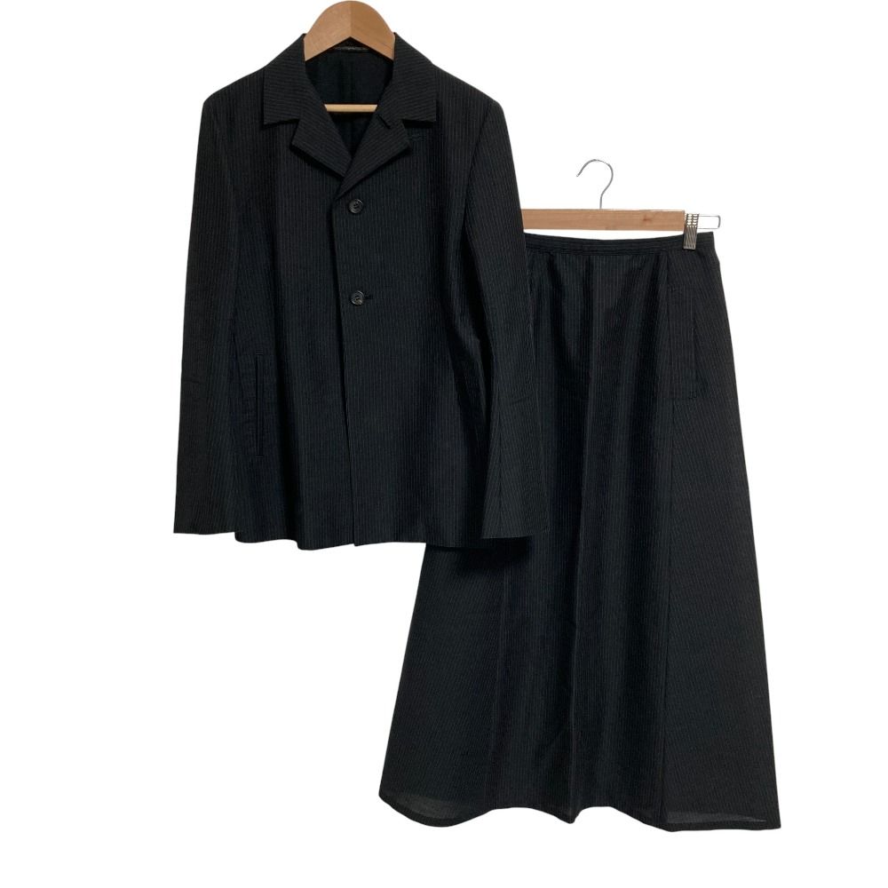 97SS Y s ワイズ ヨウジヤマモト ヴィンテージ ストライプ ジャケット ロングスカート サイズS ブラック レディース 古着