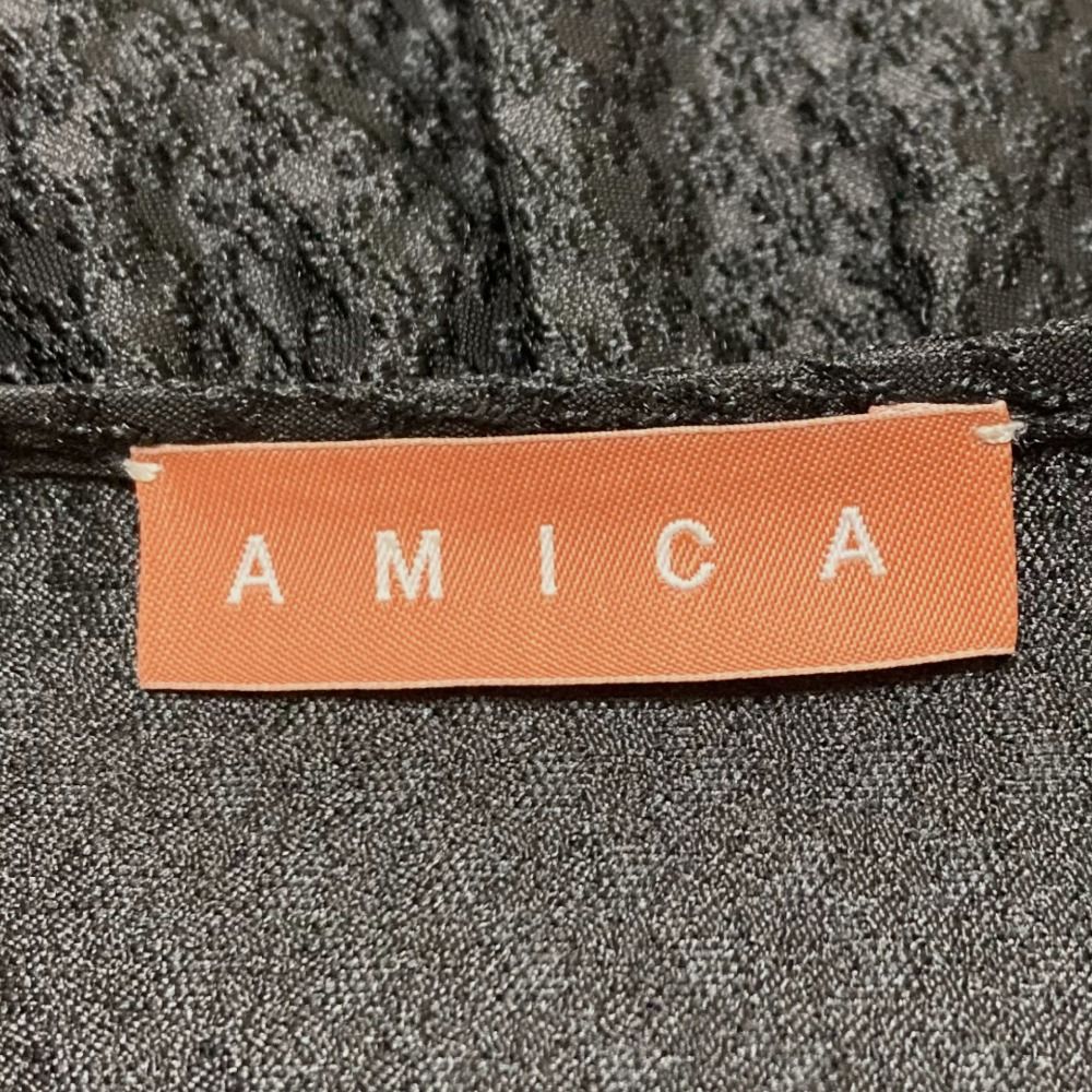  23 SS AMICA アミカ クチュールブラウス AM 053 C-SS 05 Fサイズ ブラック レディース 古着 半袖 シャツ ブラウス