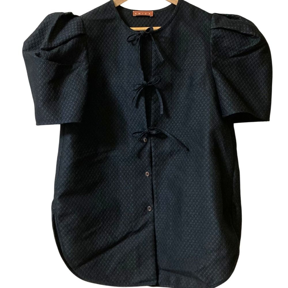 23SS AMICA アミカ クチュールブラウス AM053C-SS05 Fサイズ ブラック レディース 古着