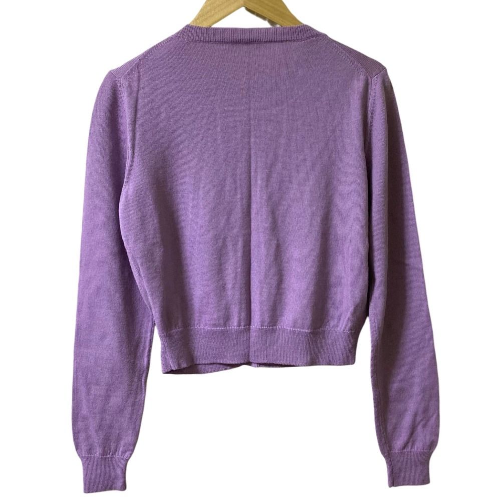 miumiu ミュウミュウ ビーズ装飾 ニットカーディガン サイズ38 パープル レディース 古着