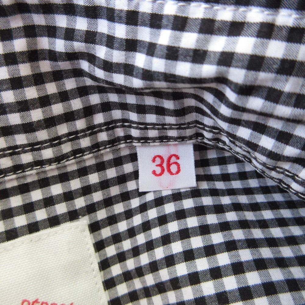 DANTON ダントン コットンポプリン プルオーバー チェック シャツワンピース 36 ブラック ホワイト レディース 古着 MERCADOAVALIA_COM_BR