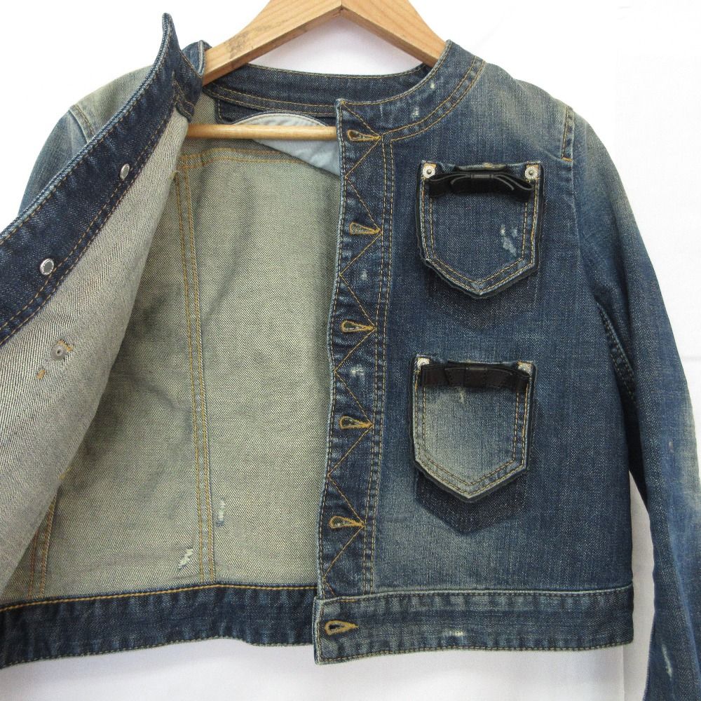美品 DSQUARED2 ディースクエアード リボン デニムジャケット 38