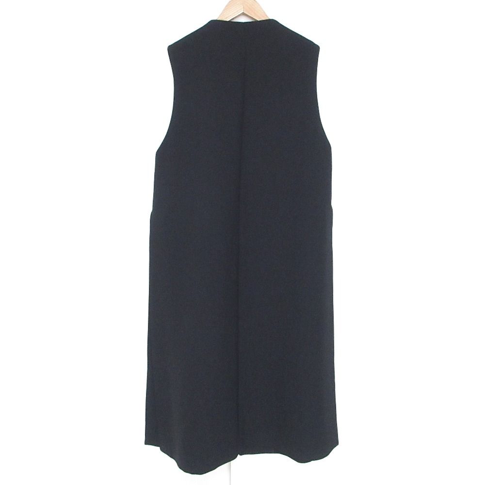 ENFOLD エンフォルド サイドスリット ロングジレ ベスト 38 ブラック レディース 古着