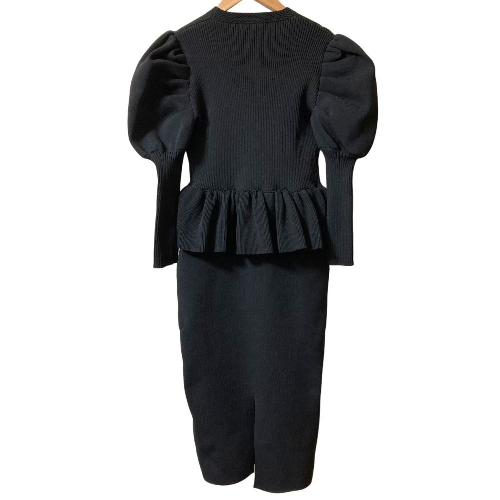 23 AW コルコバード ペプラムニット パフスリーブドレス ワンピース サイズ38 ブラック レディース 古着