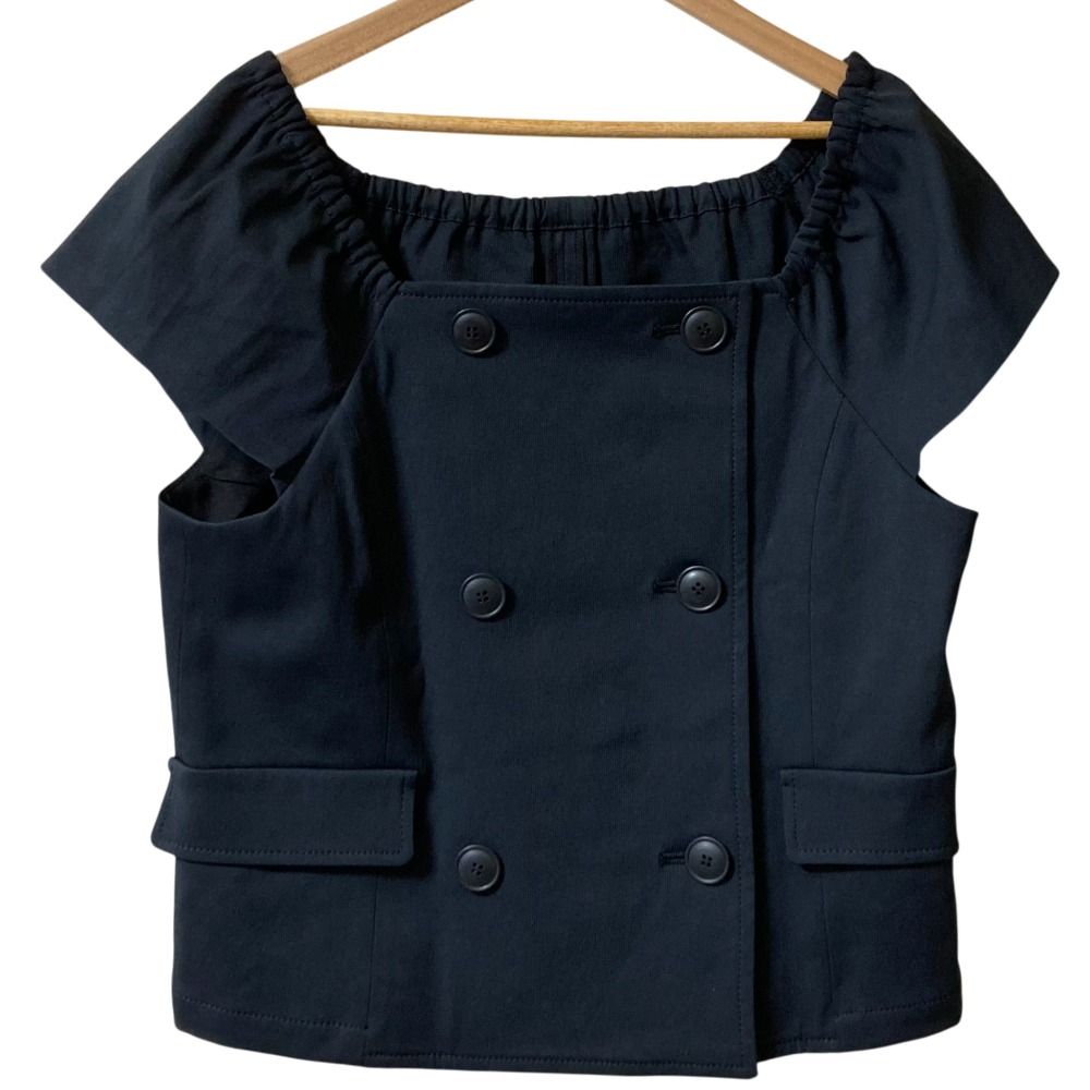 25 AW Diagrum ダイアグラム コンパクトジャケット トップ ブラウス サイズ38 ブラック レディース 古着
