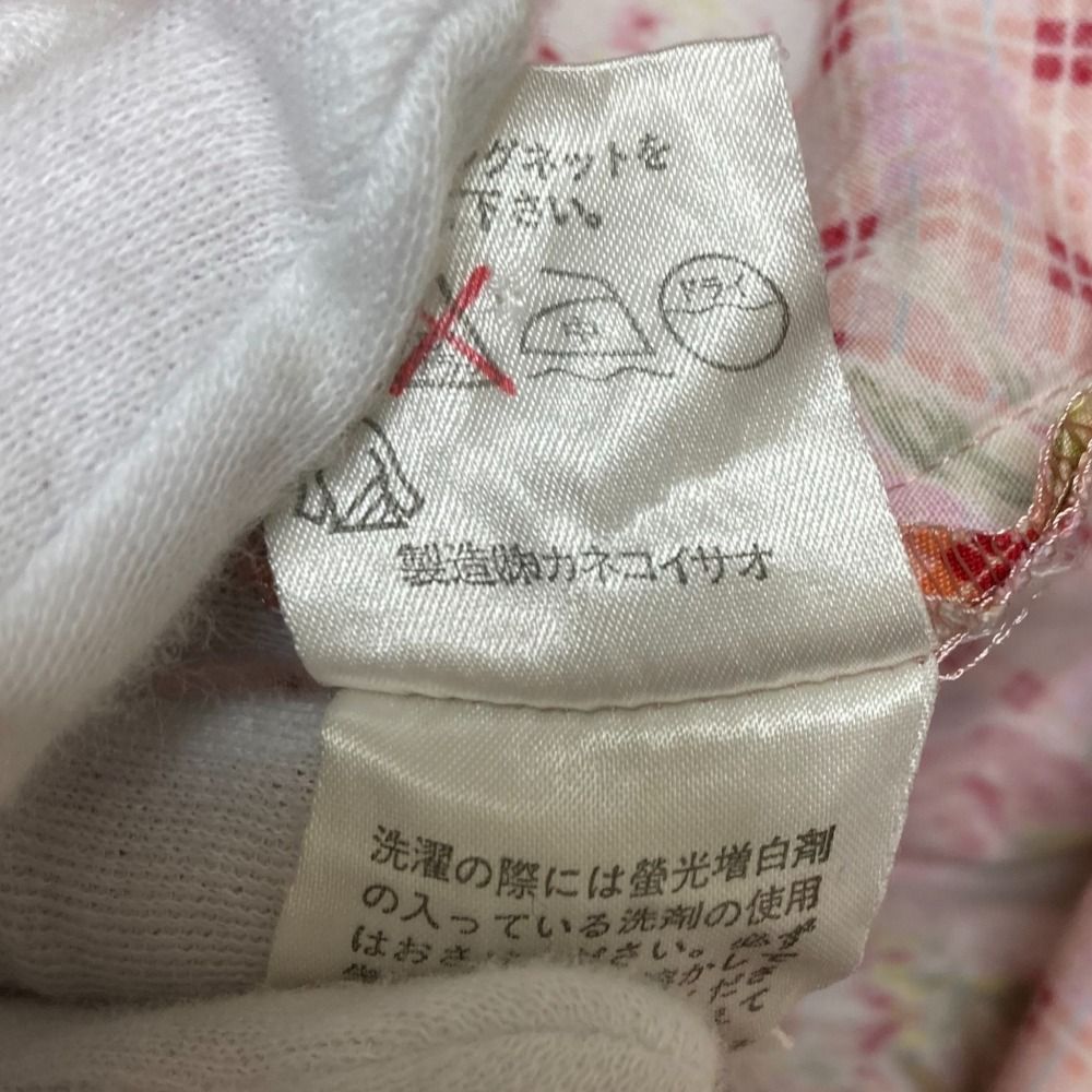 美品 WONDERFUL WORLD ワンダフルワールド フラワープリント チェック  