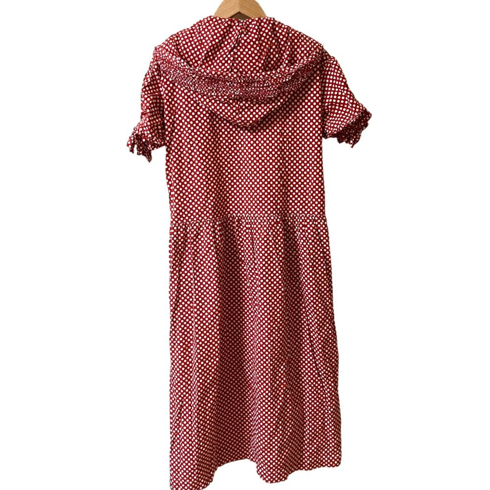 PINK HOUSE ピンクハウス フーディーショートスリーブ ドットワンピース レッド レディース 古着