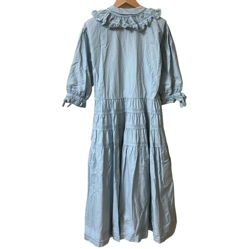 WONDERFUL WORLD ワンダフルワールド フリル リボンワンピース ライトブルー レディース 古着