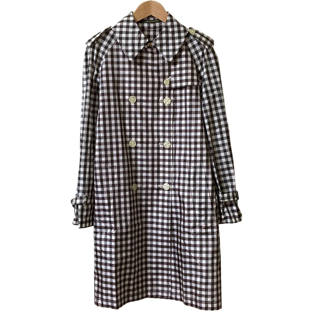MACKINTOSH マッキントッシュ アセテート ギンガムチェック トレンチコート サイズ34 ピンクブラウン レディース 古着