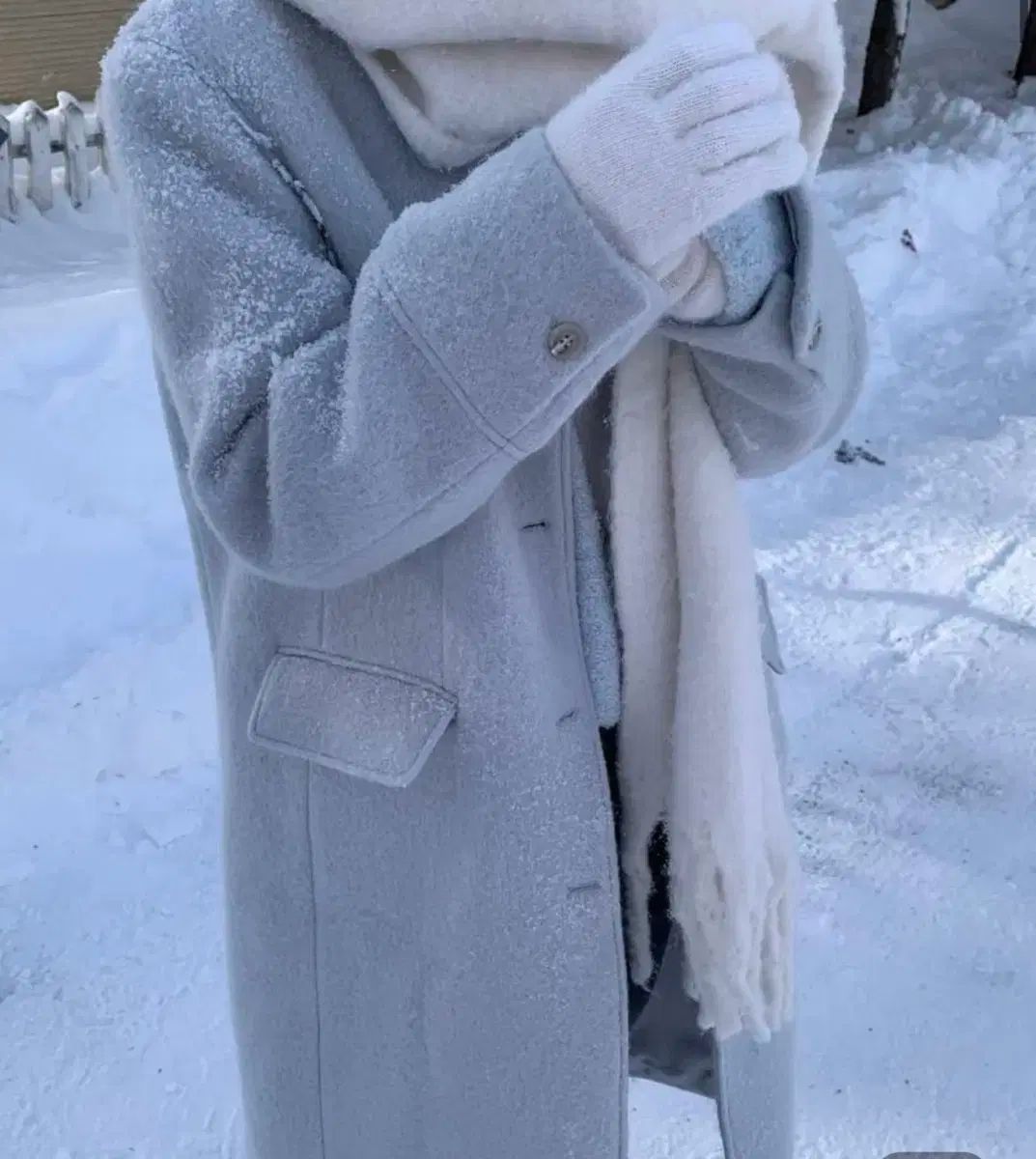 リエット ウール ライトブルー コート