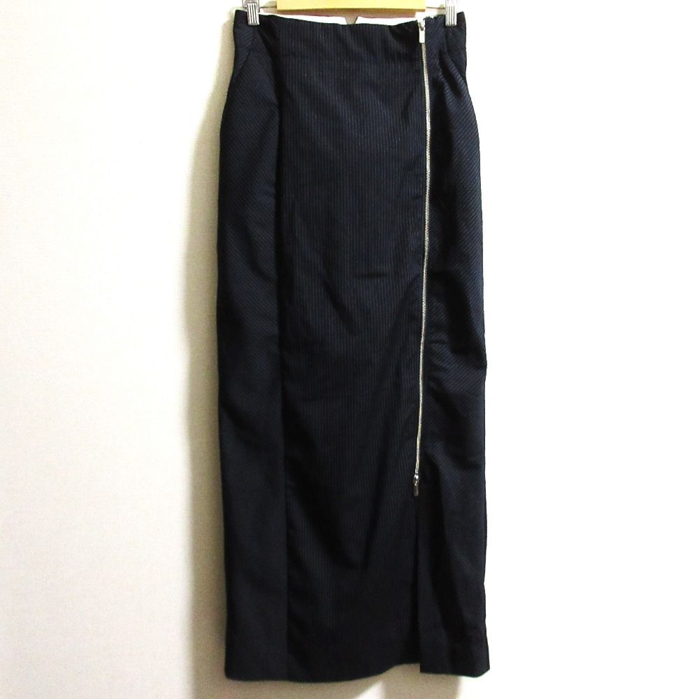 25SS MAISON SPECIAL メゾン ターンバックハイウエストスカート 21251515312 サイズ38 ネイビー レディース 古着