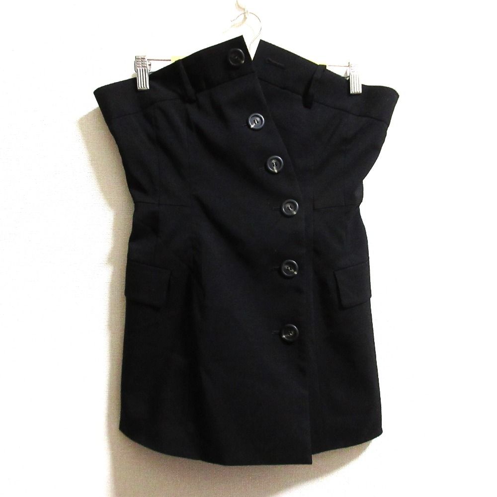 24SS ENFOLD エンフォルド ベアトップ 300HS130-1210 サイズ38 ブラック レディース 古着