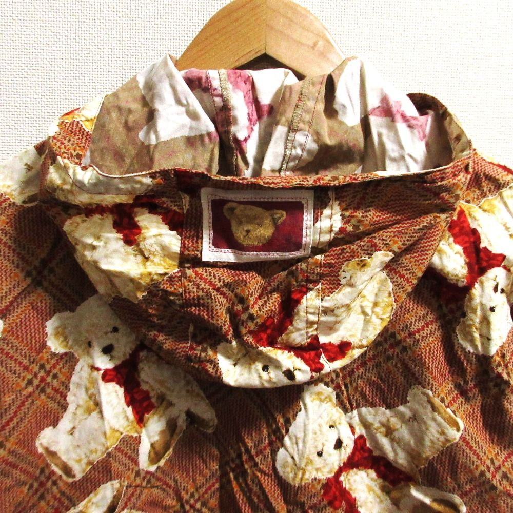 くまさんプリント プルオーバーパーカー