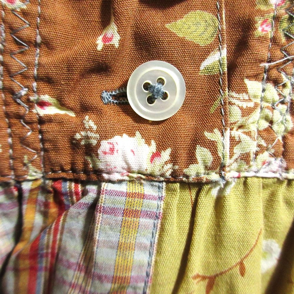 PINK HOUSE ピンクハウス フラワープリント チェック ワンピース マルチ レディース 古着