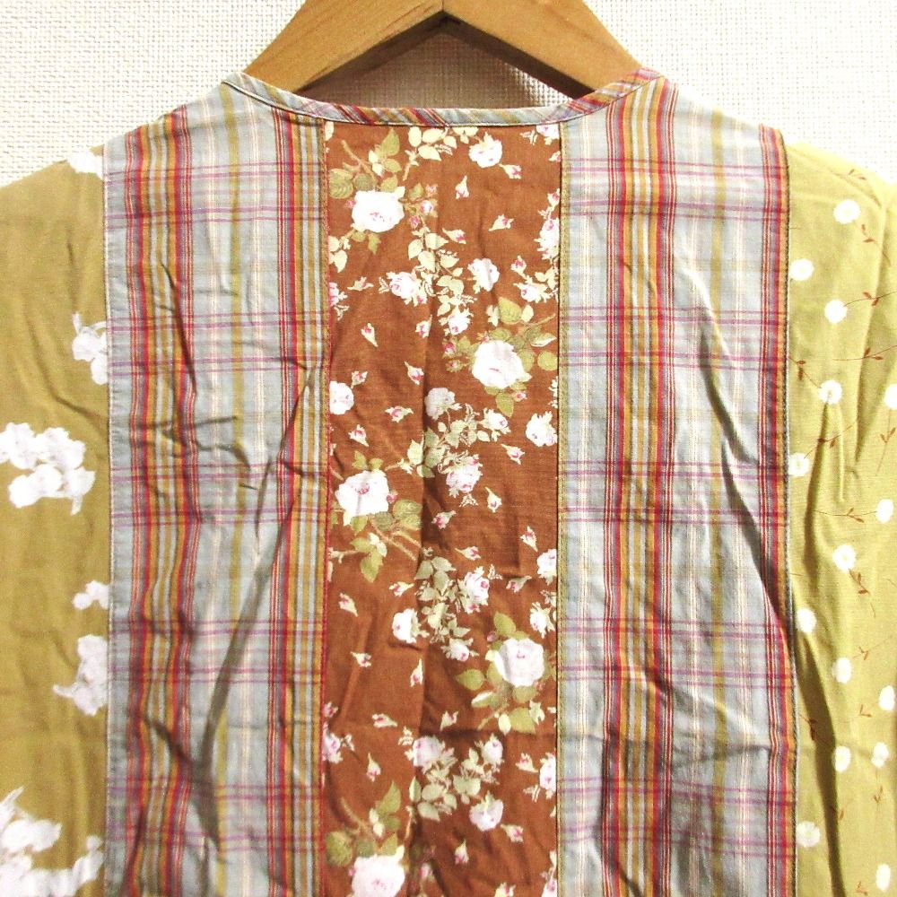  PINK HOUSE ピンクハウス フラワープリント チェック ワンピース マルチ レディース 古着 半袖 その他