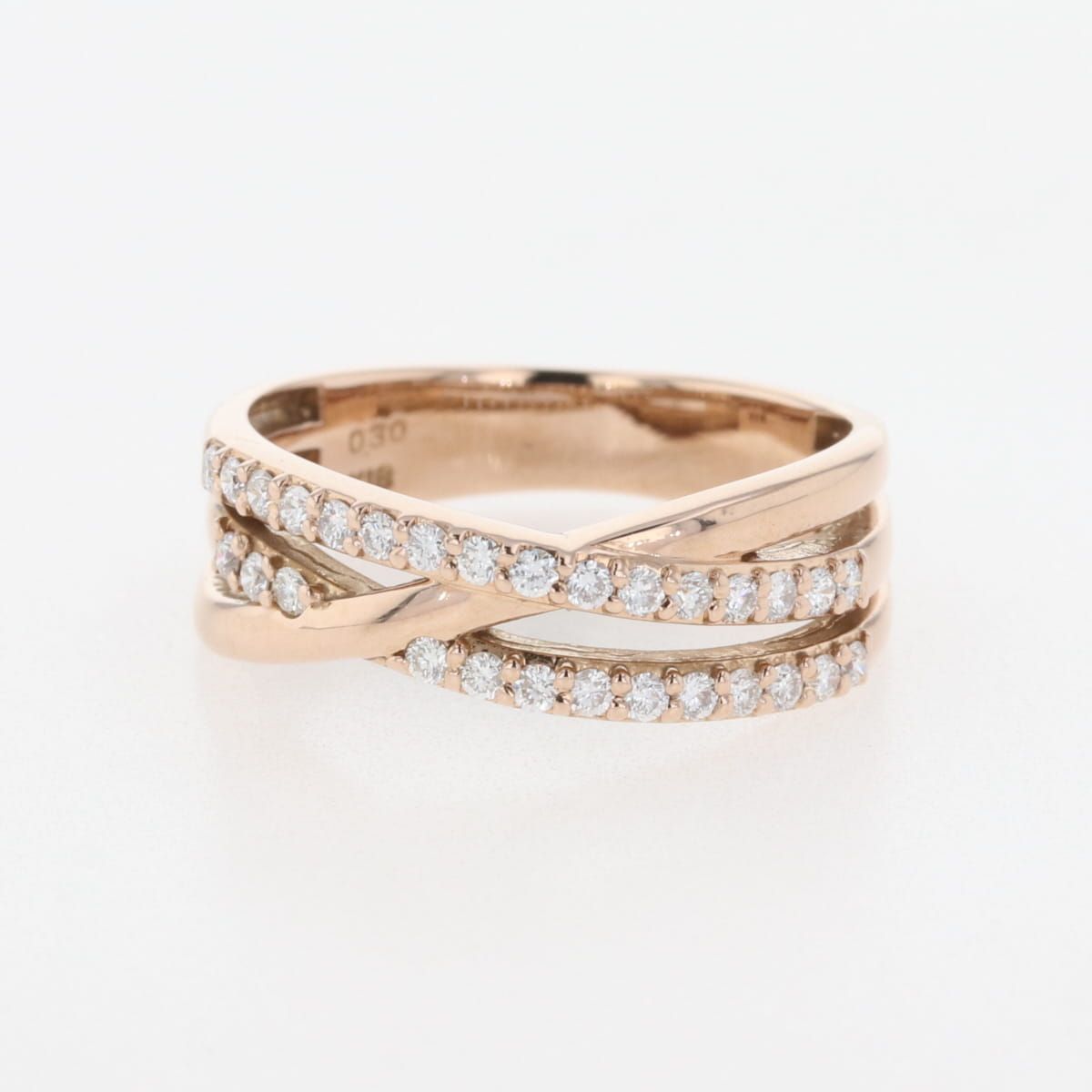 メレダイヤ デザインリング PG ピンクゴールド 指輪 リング 12号 K18 ダイヤモンド レディース