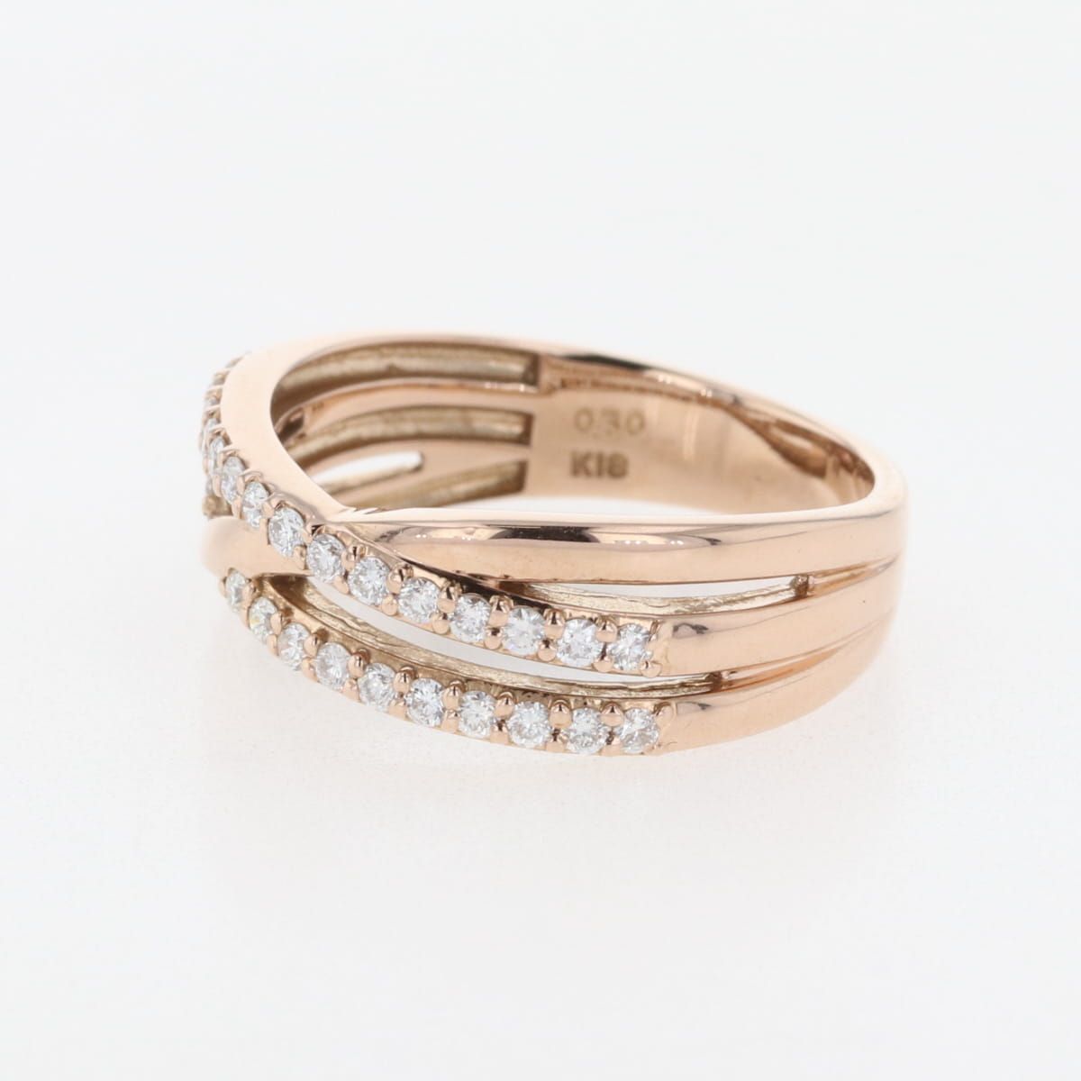 メレダイヤ デザインリング PG ピンクゴールド 指輪 リング 12号 K 18 ダイヤモンド レディース