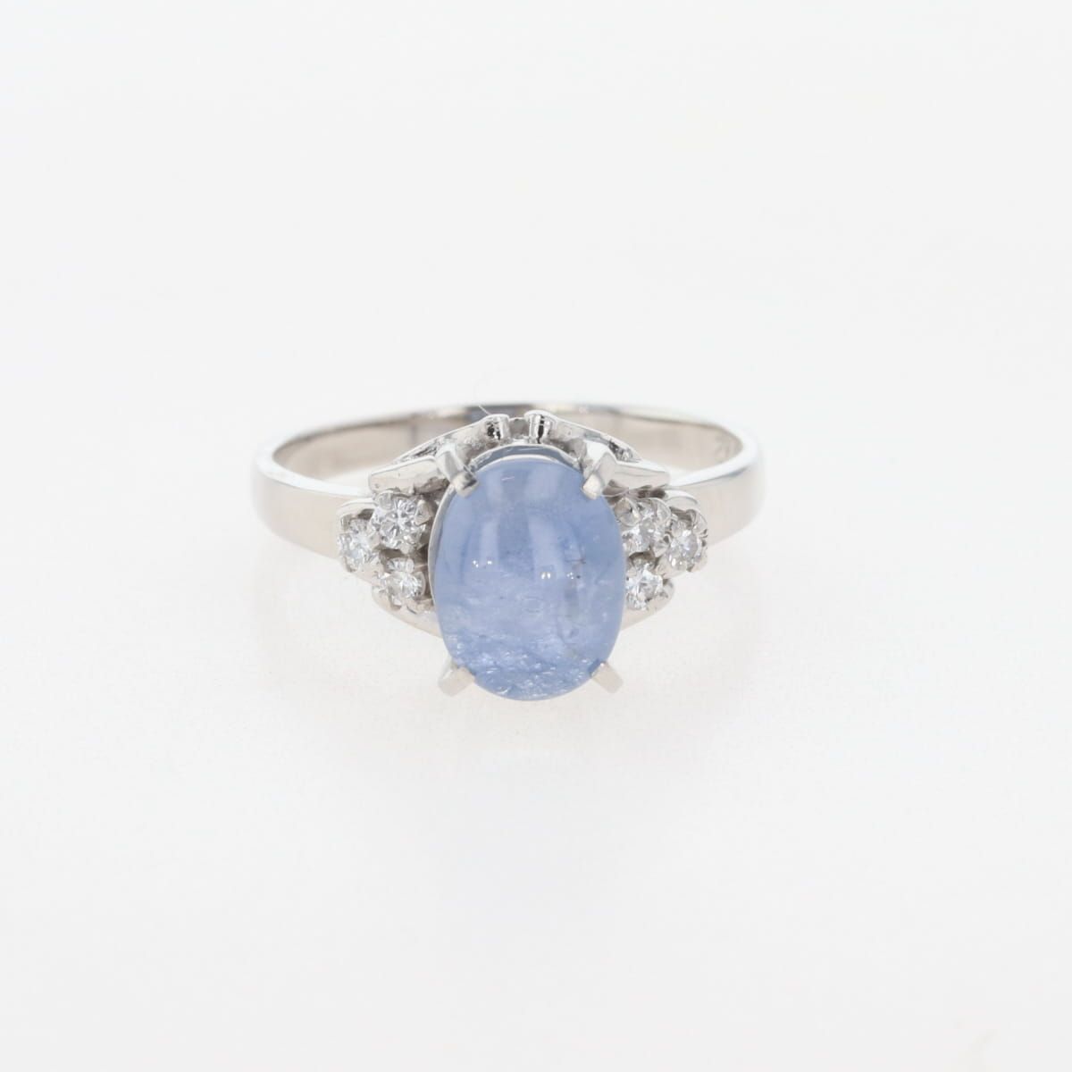 スターサファイア デザインリング プラチナ 指輪 メレダイヤ リング 11.5号 Pt900 ダイヤモンド スターサファイア レディース