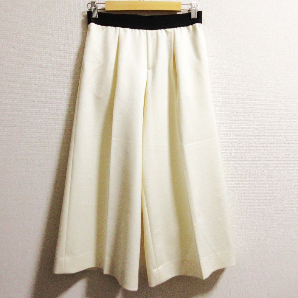 M.Fil エムフィル フ ワイドイージーパンツ サイズ38 アイボリーブラック レディース 古着