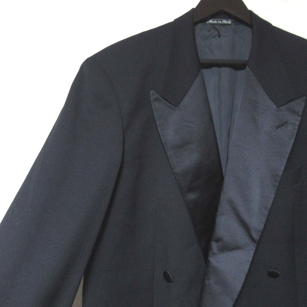 激レア！黒タグ最上位ジョルジオアルマーニ　セットアップスーツ 46 紺ストライプ 激レア！黒タグ最上位ジョルジオアルマーニ セットアップスーツ 46 紺