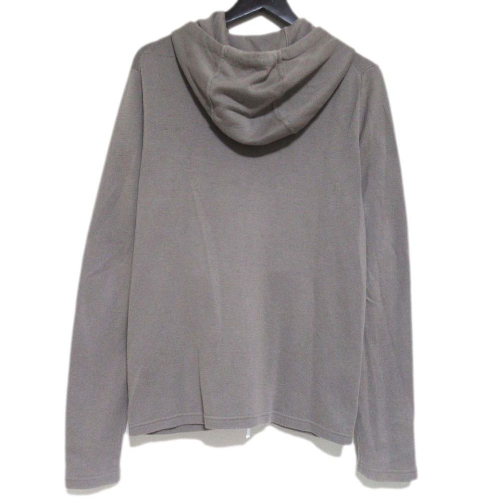HERMES エルメス コットン カシミヤブレンド ジップアップ ニット パーカー Sサイズ グレー メンズ 古着