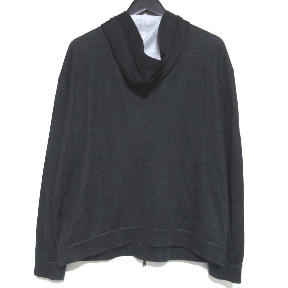 BRUNELLO CUCINELLI ブルネロクチネリ モニーレ装飾 ジップアップ ニット パーカー Lサイズ チャコールグレー レディース 古着