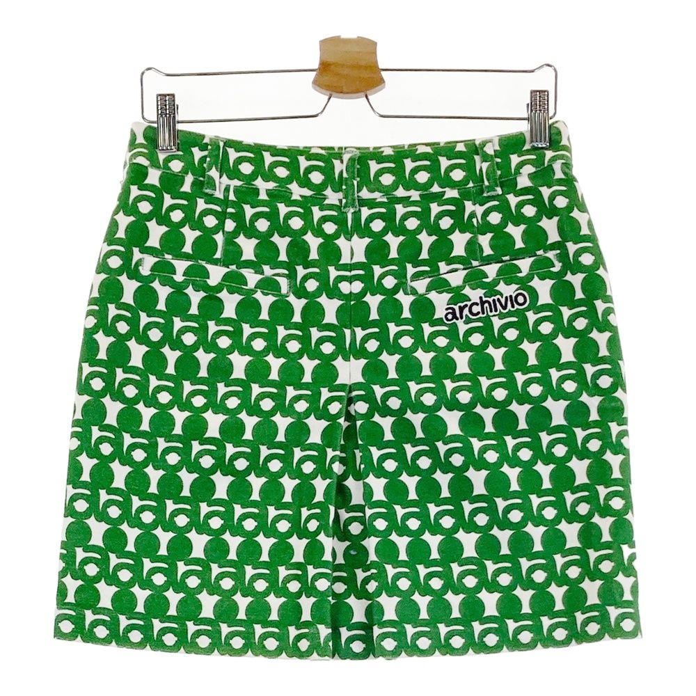 サイズ：40 ARCHIVIO アルチビオ スカート ロゴ総柄 グリーン系