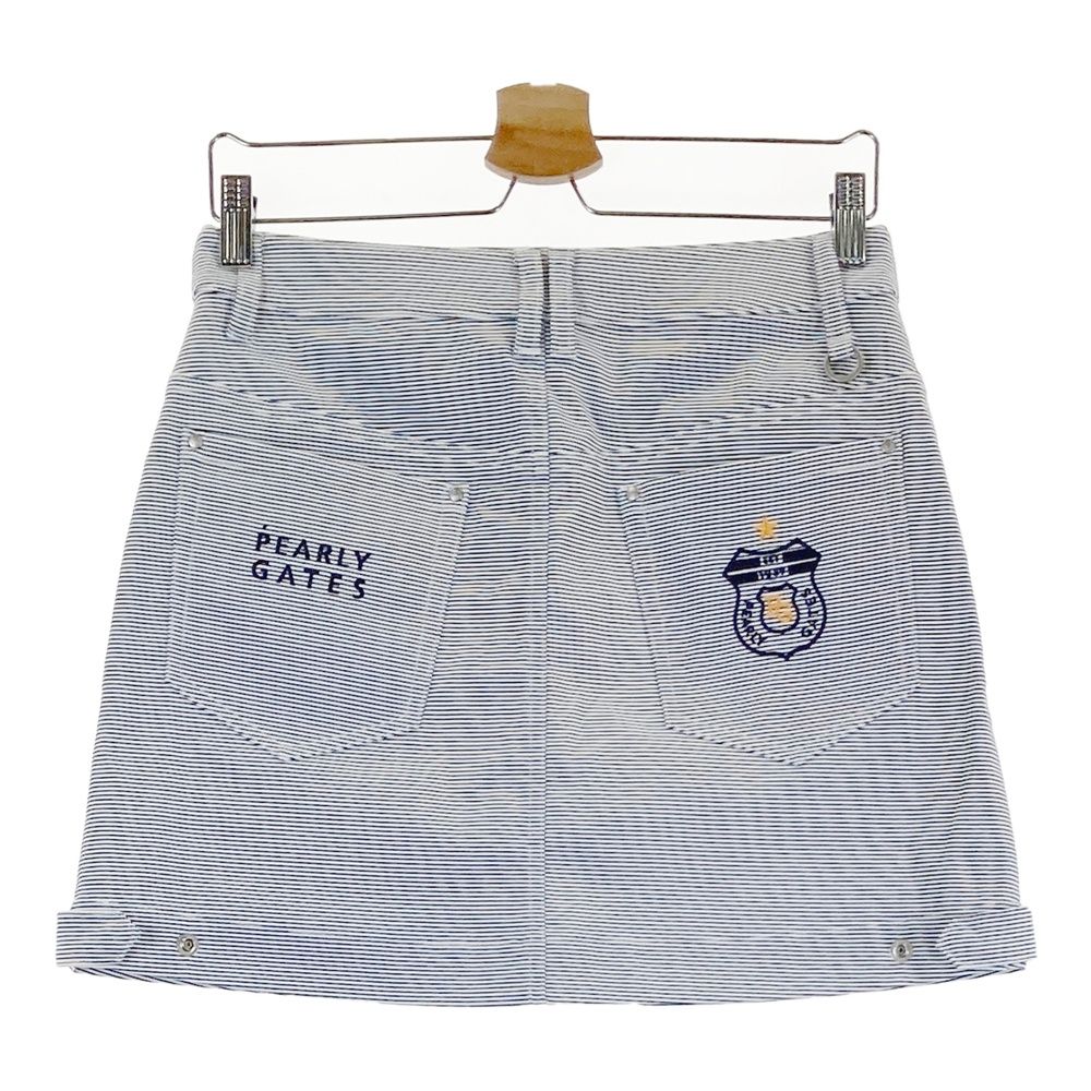 サイズ 1 PEARLY GATES パーリーゲイツ スカート ボーダー柄 ホワイト系 ゴルフウェア レディース ストスト