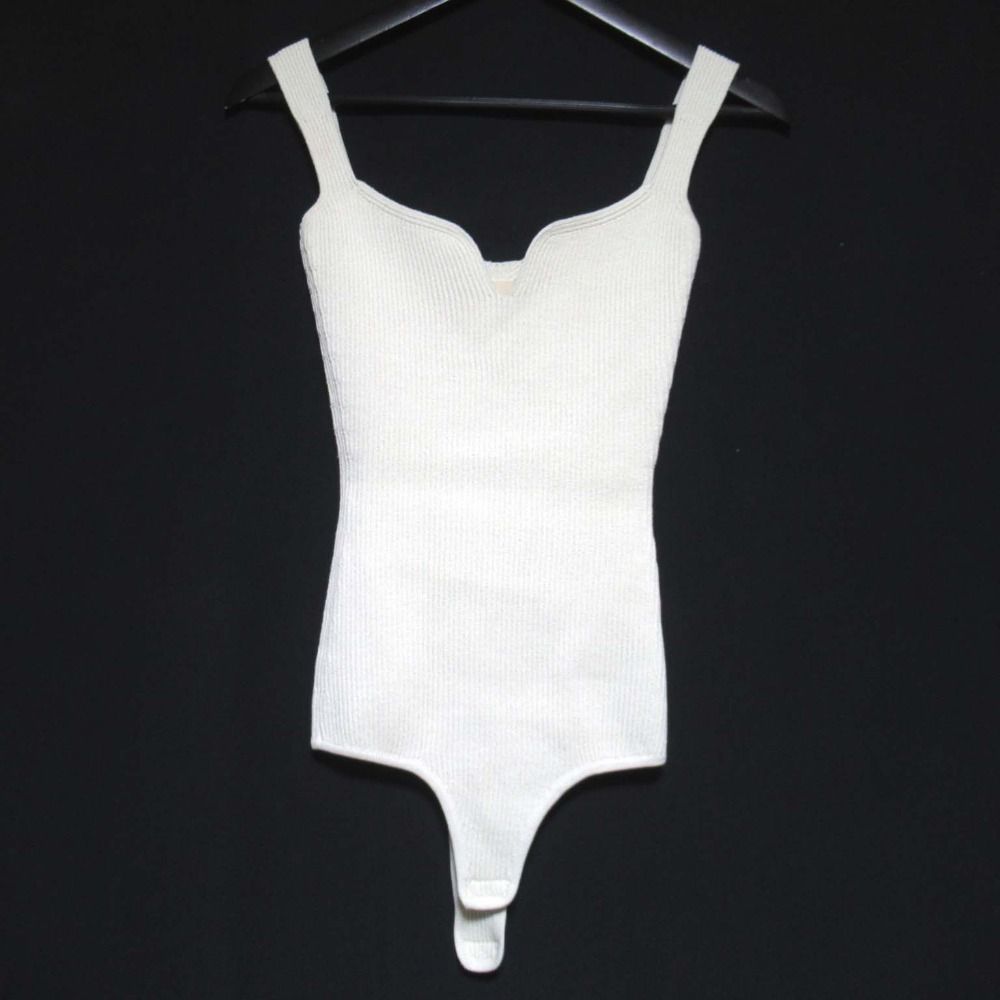 KHAITE ケイト リブニット ボディスーツ キャミソール Sサイズ アイボリー レディース 古着