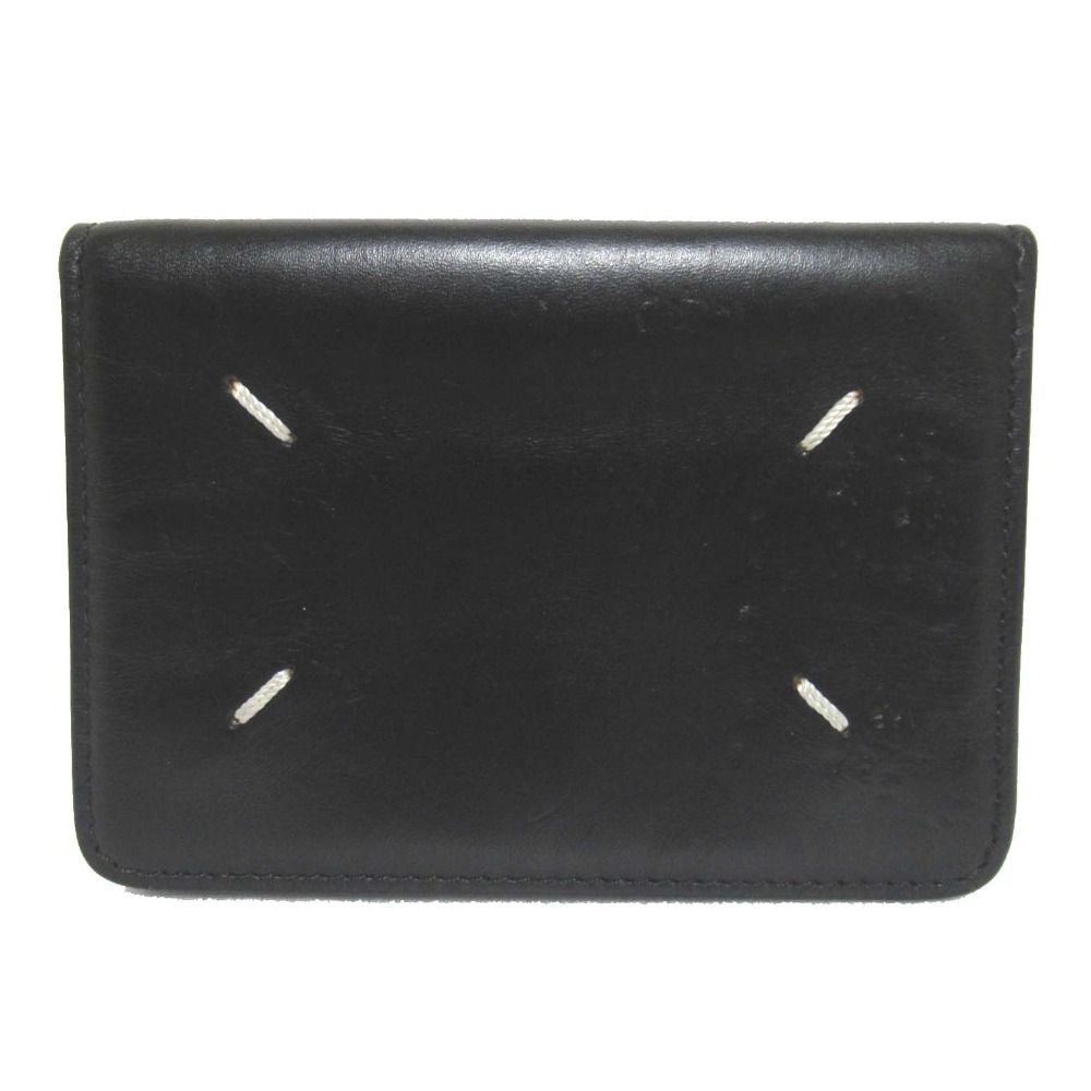 Maison Margiela メゾンマルジェラ レザー 二つ折り カードケース ブラック メンズ 古着