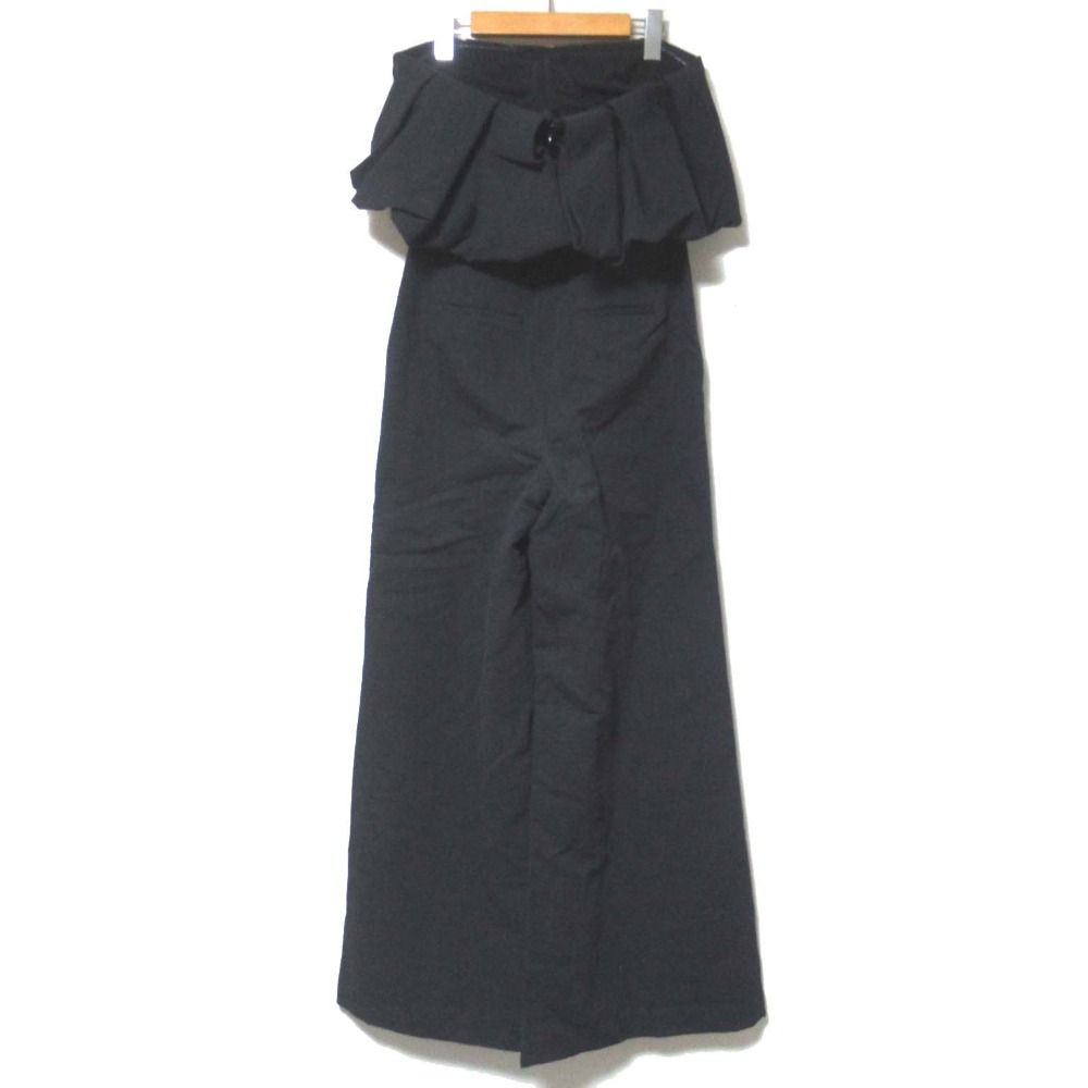 SIMKHAI シンカイ ストラップレス ベアトップ コットンリネン フリル ジャンプスーツ サイズ4 ブラック レディース 古着