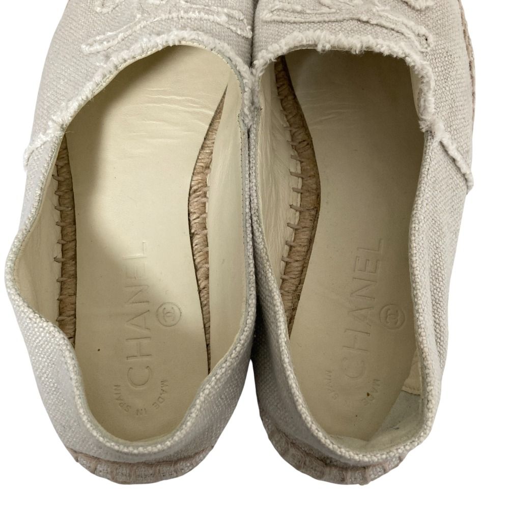 CHANEL エスパドリーユ ミュール スリッポン 37 良品 CHANEL シャネル