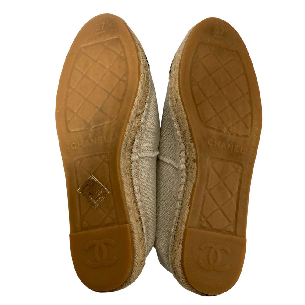良品 CHANEL シャネル ココマーク エスパドリーユ スリッポンシューズ