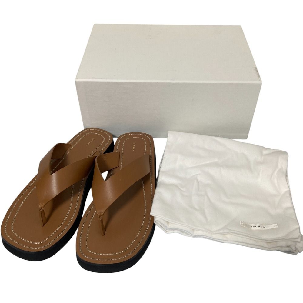 THE ROW ザロウ GINZA ギンザ トングサンダル 24 5 cm相当 キャラメル レディース 古着