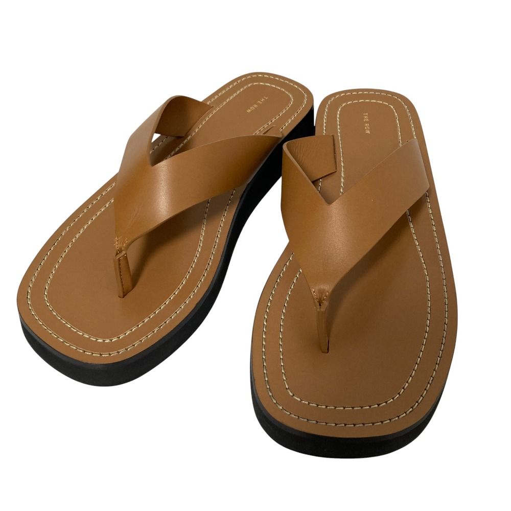 THE ROW ザロウ GINZA ギンザ トングサンダル 24.5 cm相当 キャラメル レディース 古着