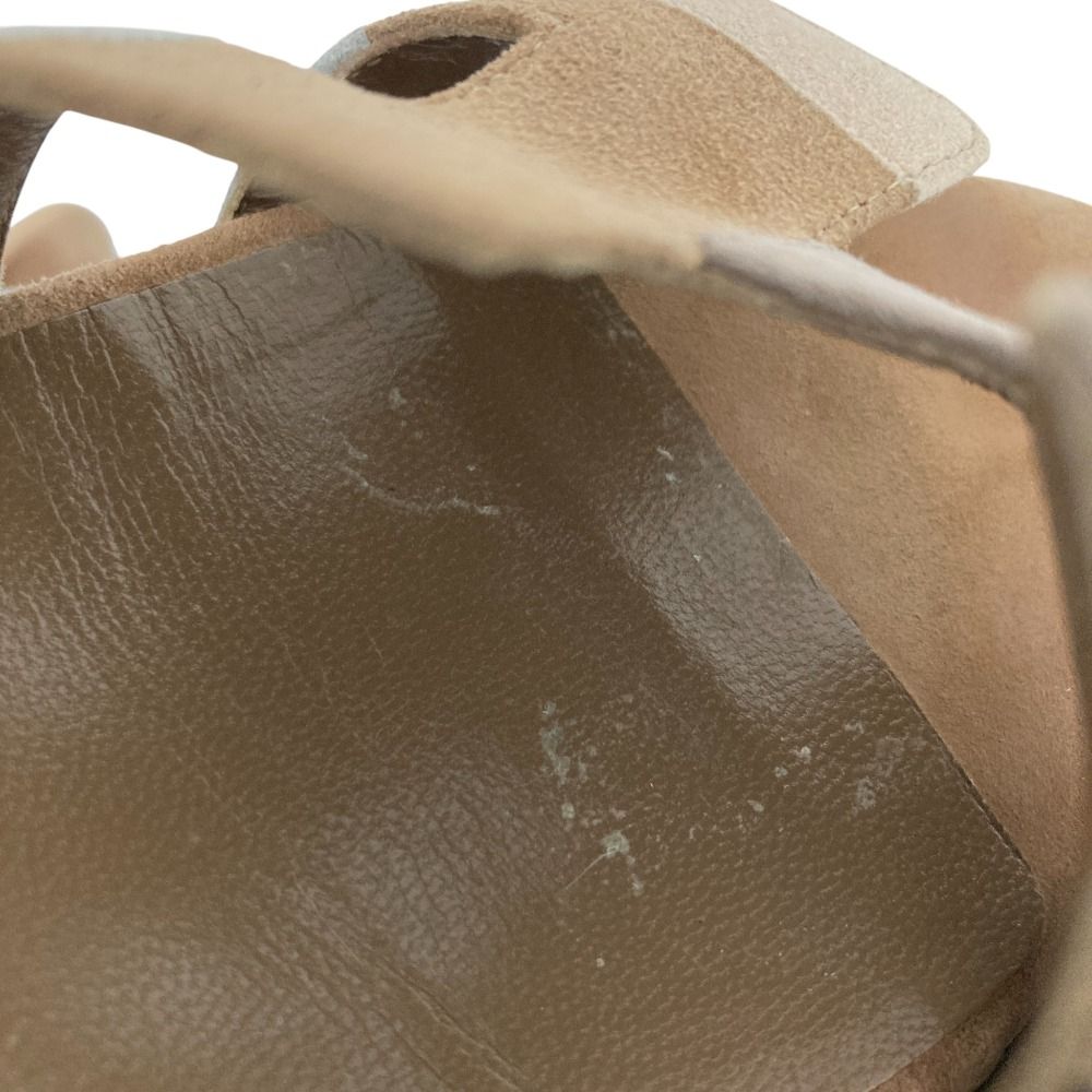  HERMES エルメス レジェンド スウェード アンクルストラップ ウェッジサンダル 22.5 cm相当 ベージュ レディース 古着 サンダル サンダル ミュール