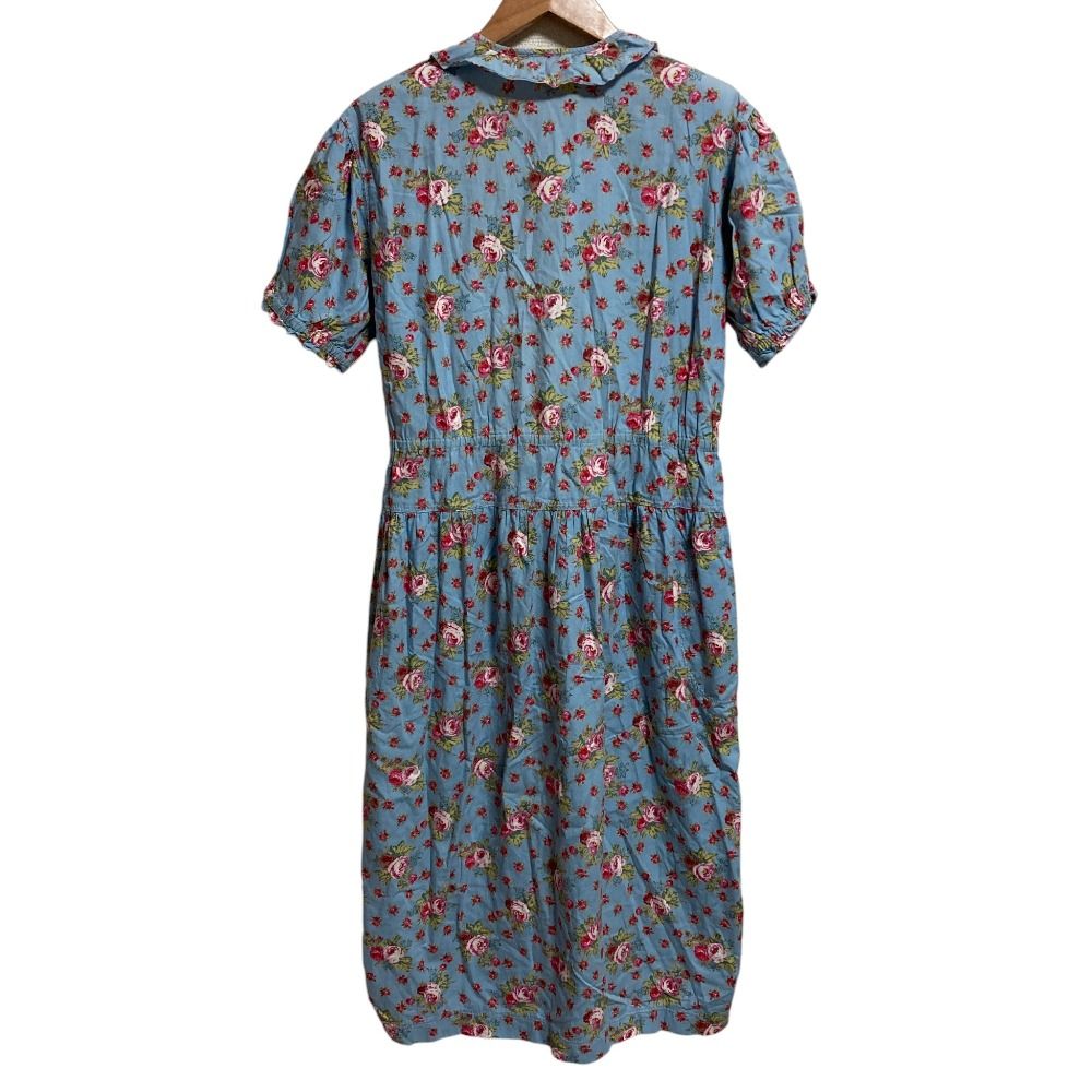 PINK HOUSE ピンクハウス フラワープリントレースワンピース ライトブルー レディース 古着