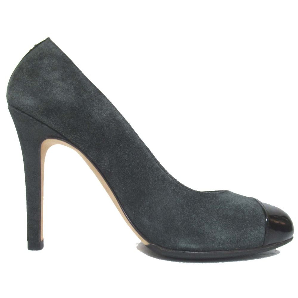 美品 CHANEL シャネル ココマーク スウェード×パテントレザー