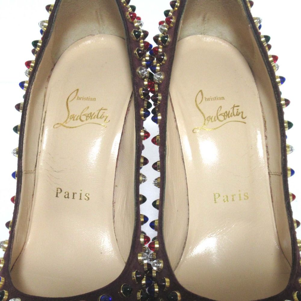 美品 Christian Louboutin クリスチャンルブタン ストーンスタッズ