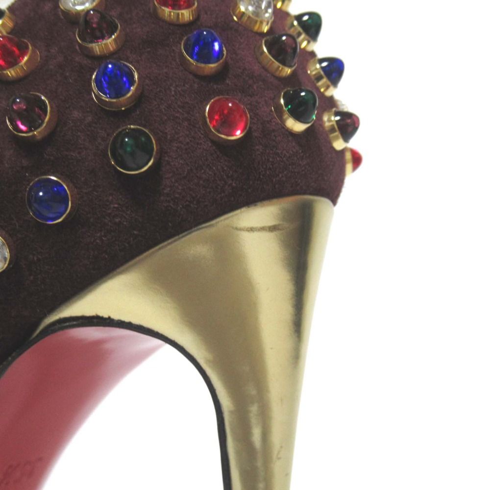 美品 Christian Louboutin クリスチャンルブタン ストーンスタッズ