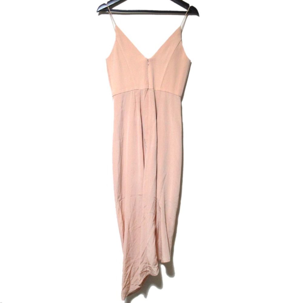 ジマーマン アシンメトリーヘム シルク カシュクール キャミソール ドレス ワンピース サイズ1 ピンクベージュ レディース 古着