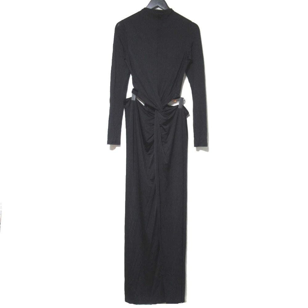 cult gaia カルトガイア KERI カットアウトディテール 長袖 マキシ丈 ドレス ワンピース Mサイズ ブラック レディース 古着