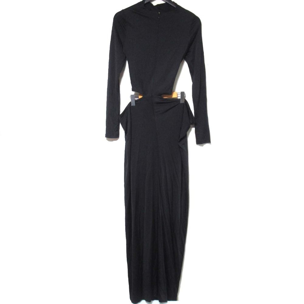 cult gaia カルトガイア KERI カットアウトディテール 長袖 マキシ丈 ドレス ワンピース Mサイズ ブラック レディース 古着