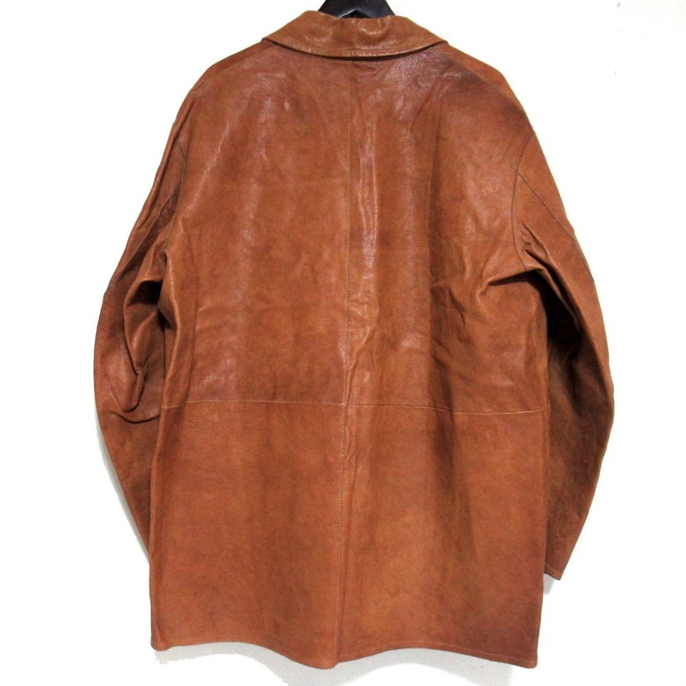 JIL SANDER ジルサンダー ダブルフェイス ダブルレザーコート キャメルブラウン メンズ 古着