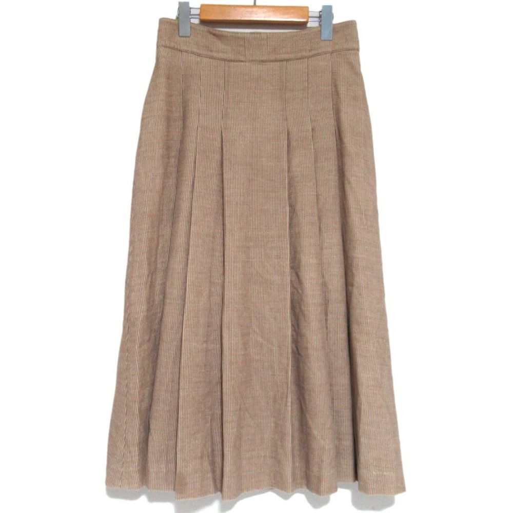 Gabriela Hearst ガブリエラハースト カシミヤ コーデュロイ フ プリーツスカート サイズ38 ベージュ ブラウン レディース 古着